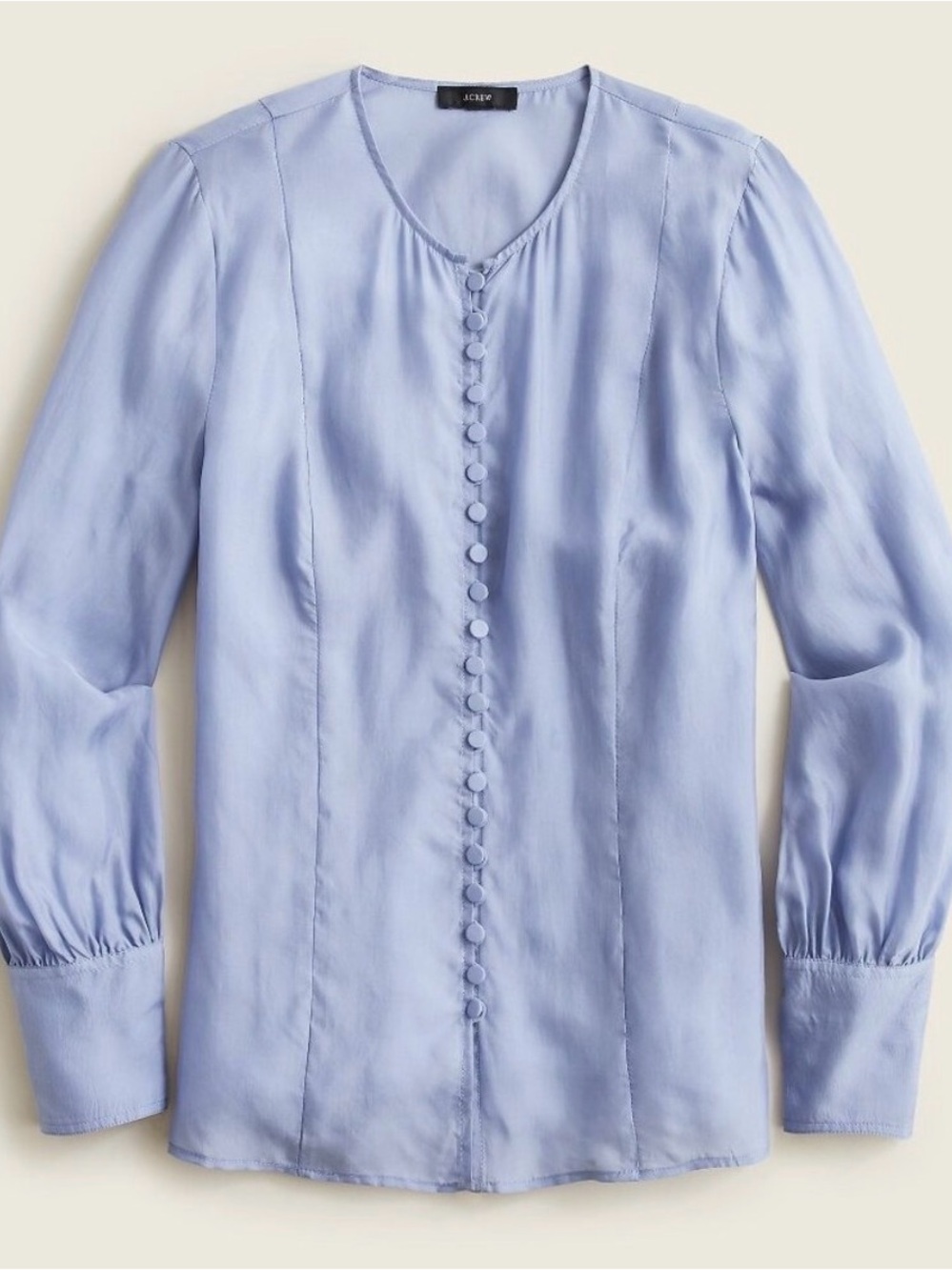 J. Crew Eco Cupro Blend Silky Button Down, Beachside Blue, Size 6